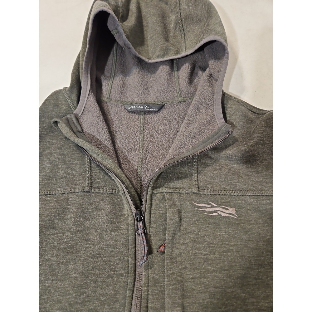 Sitka Gear Green Camp Hoodie Mens XL Full Zip Lightweight Jacket Pockets (2006